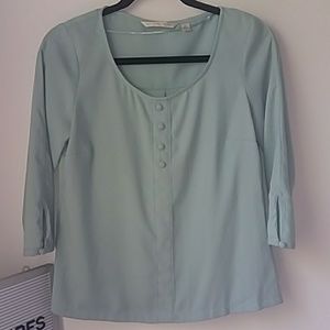 3/$10 LC Blue peasant top with pretty detailing